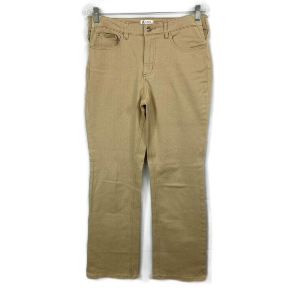 Denim‎ & Co Fitwise Jeans Womens Sz 10 Beige Khaki Stretch Straight Leg - Picture 1 of 12